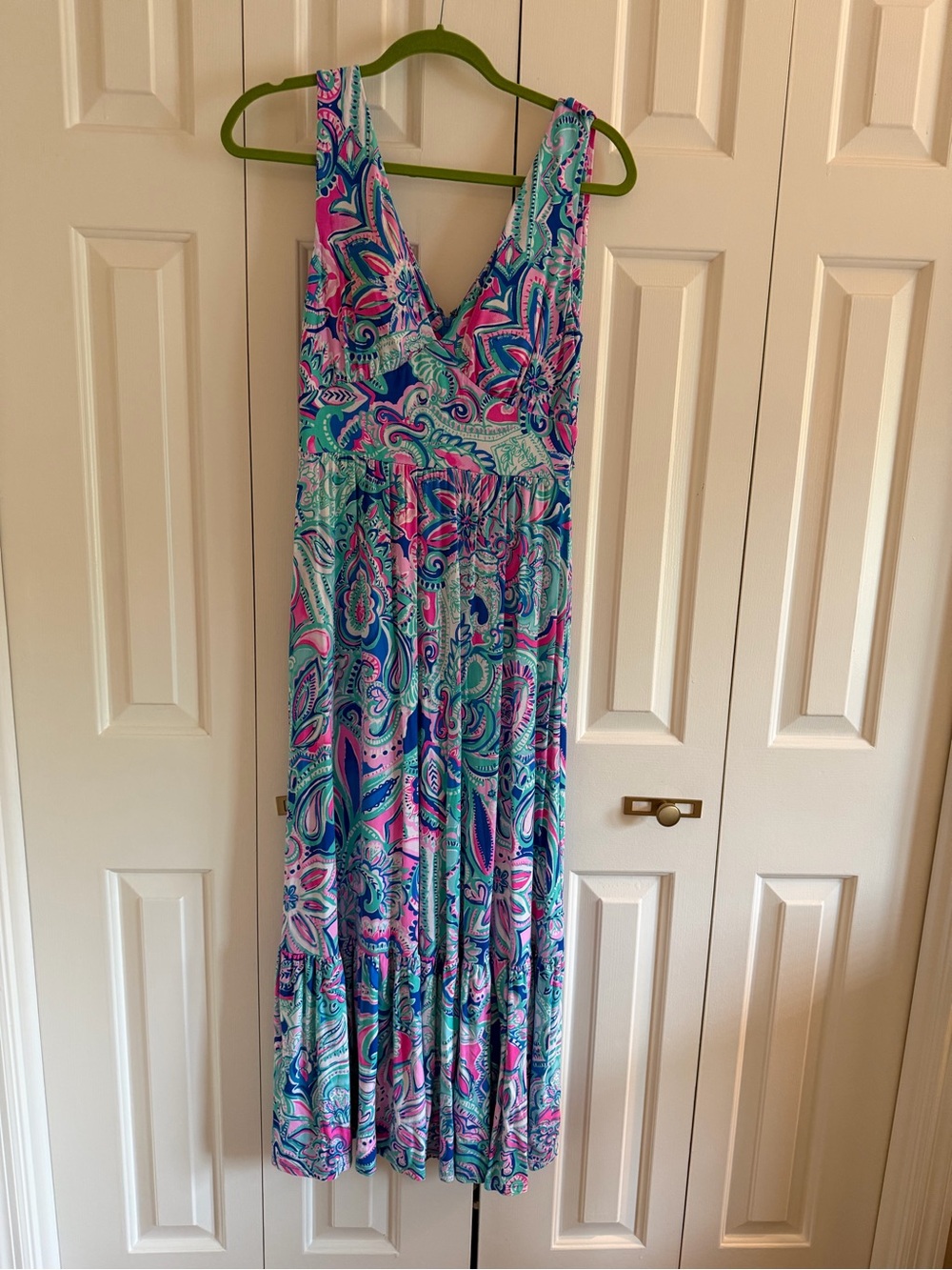 Lilly Pulitzer Pink & Blue Paisley Maxi Dress